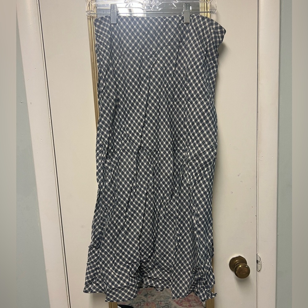 Madewell Navy and White Plaid Dress